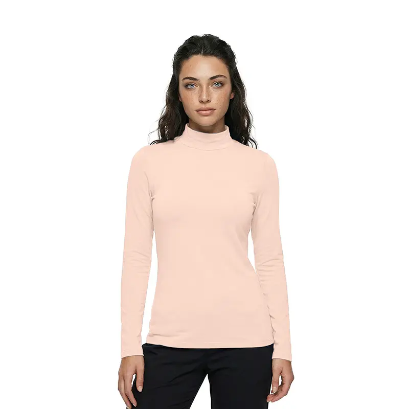 WOMEN'S LONG SLEEVE MOCK TURTLE-NECK T-SHIRT (STYLE# 7169)
