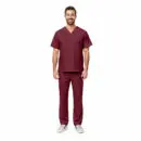 Classic Unisex 6 Pkt V-Neck Set (STYLE# 1010) - XXS, BURGUNDY