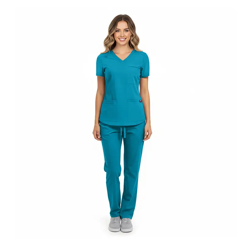 WOMENS 11 POCKET COOL STRETCH CARGO SCRUB SET  (STYLE# 4888SET)
