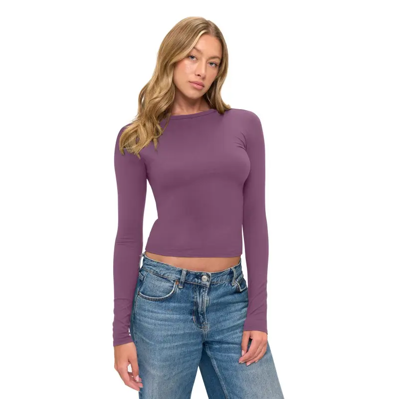 LONG SLEEVE BABY TEE CROP TOP (STYLE 7260)