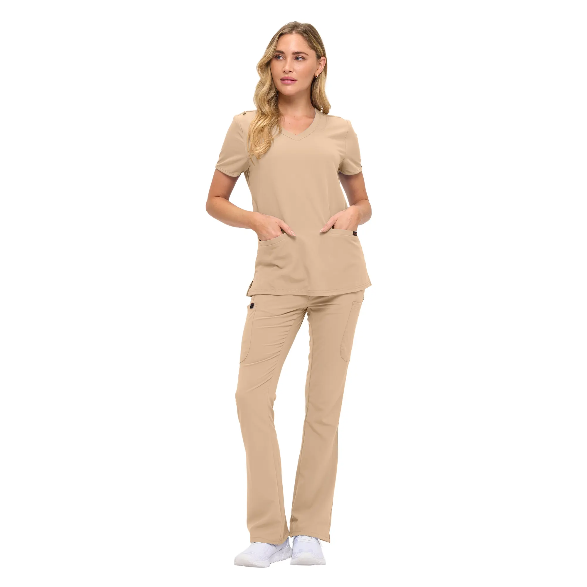 Women’s Scrub Set – Soft Stretch Fabric, Modern Fit Jogger Pants & Crew Neck Top (STYLE# 4401set)